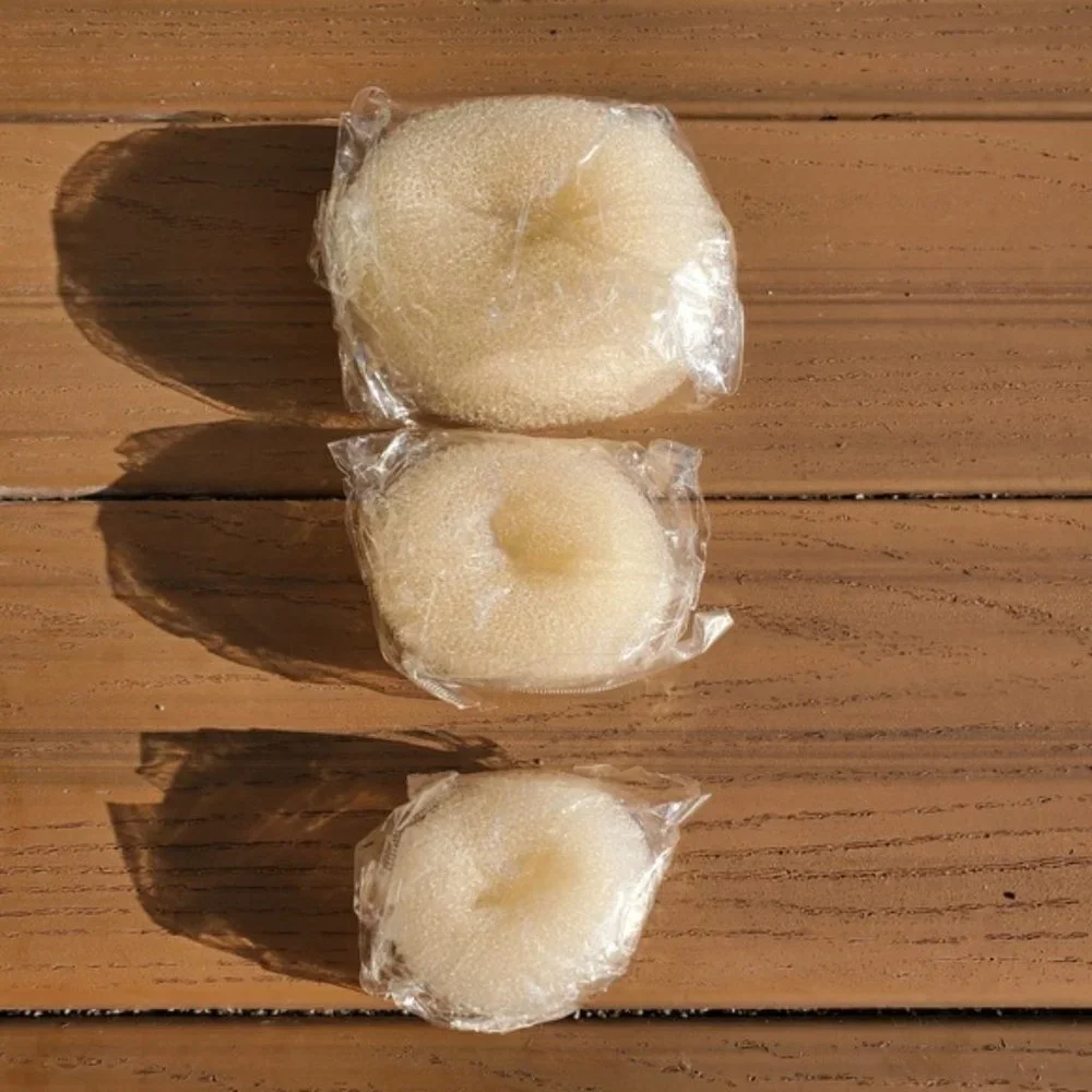 Set of 3 Blonde Hair Bun Shaper Doughnuts Ring Dance Cheerleader Party Bride New
